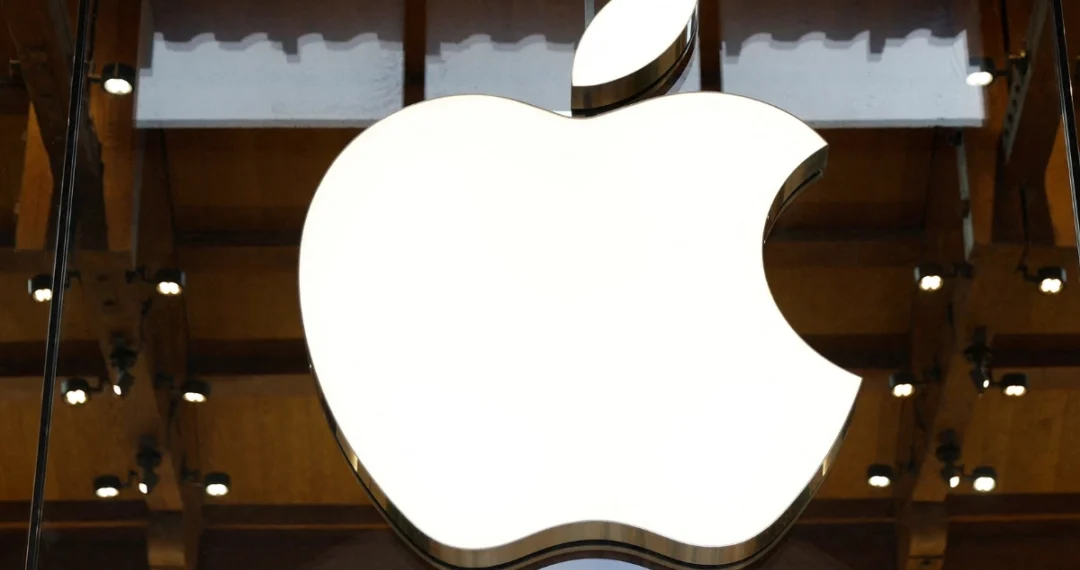 An Apple logo at an Apple store in Paris, France, on April 23, 2025. Abdul Saboor/Reuters