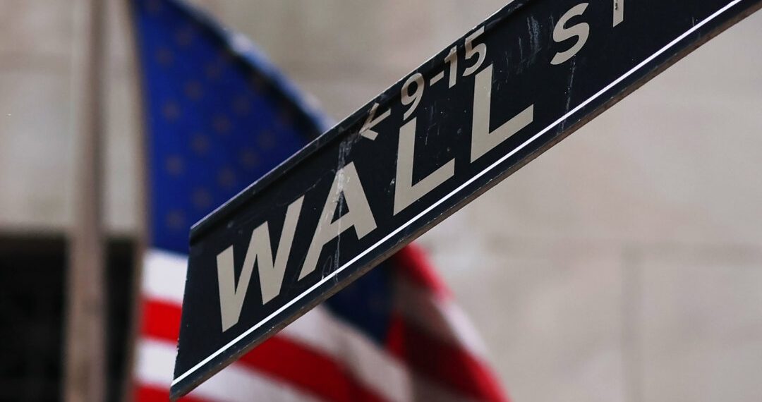 The Wall Street sign is seen outside the New York Stock Exchange on April 11, 2025. Michael M. Santiago/Getty Images