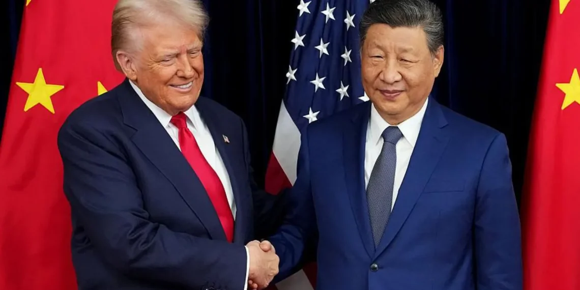 Trade and tariffs will be on the agenda when Trump and China's Xi next meet in April:AFP via Getty Images
